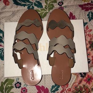 Chloe flat waved sandals